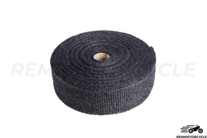 Motorcycle exhaust wrap black with collars