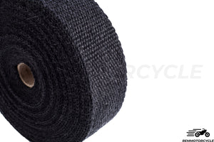 Motorcycle exhaust wrap black with collars