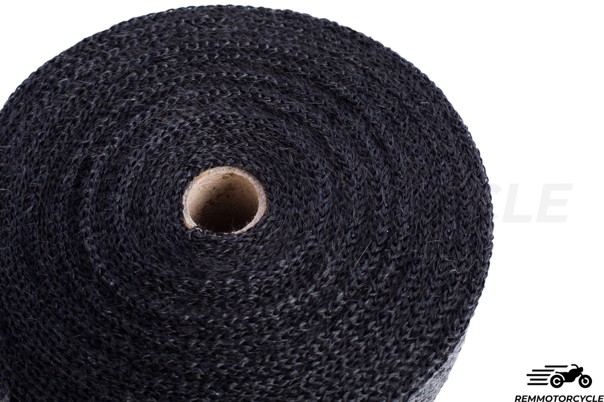 Motorcycle exhaust wrap black with collars