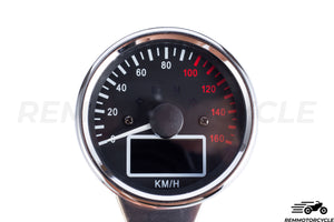 Velocímetro Moto Universal km/h o Aguja Clásica DIGITAL Cromo Negro