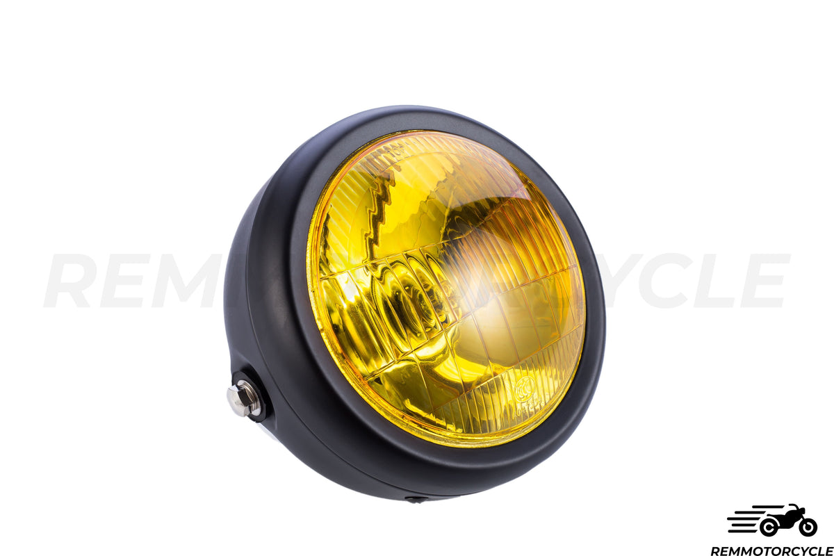 Headlight Vintage Yellow Scrambler with grid
