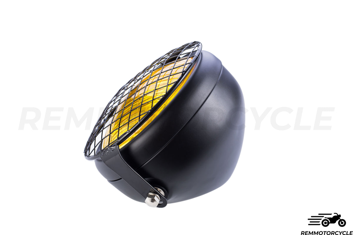 Headlight Vintage Yellow Scrambler with grid