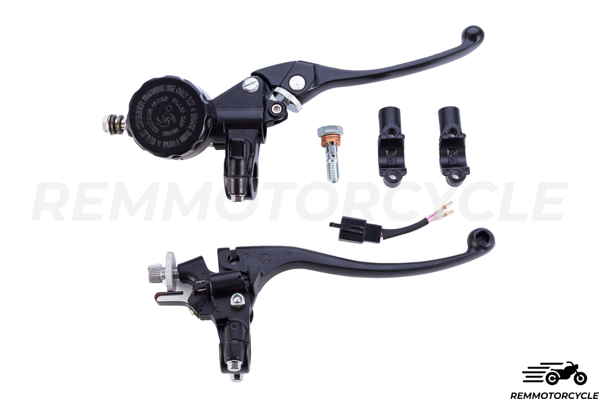 Levier de Frein Moto + Levier d&#39;Embrayage 22 mm Noir