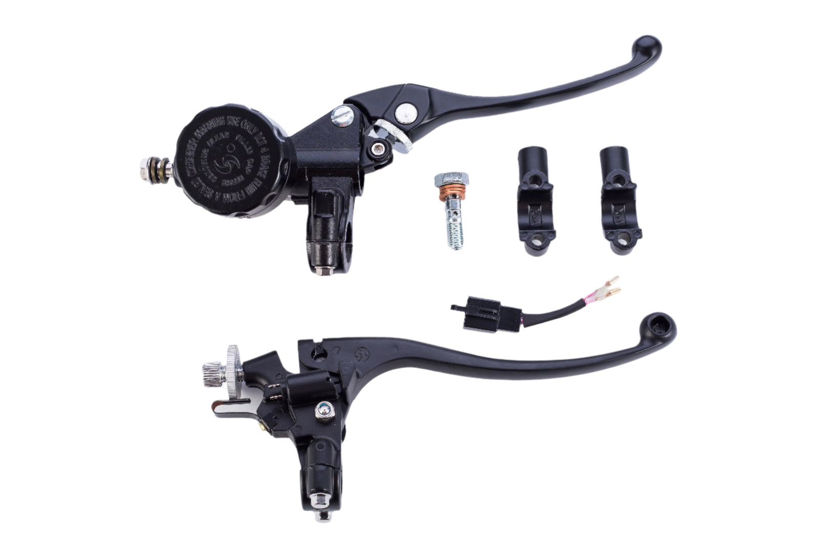 Levier de Frein Moto + Levier d'Embrayage 22 mm Noir