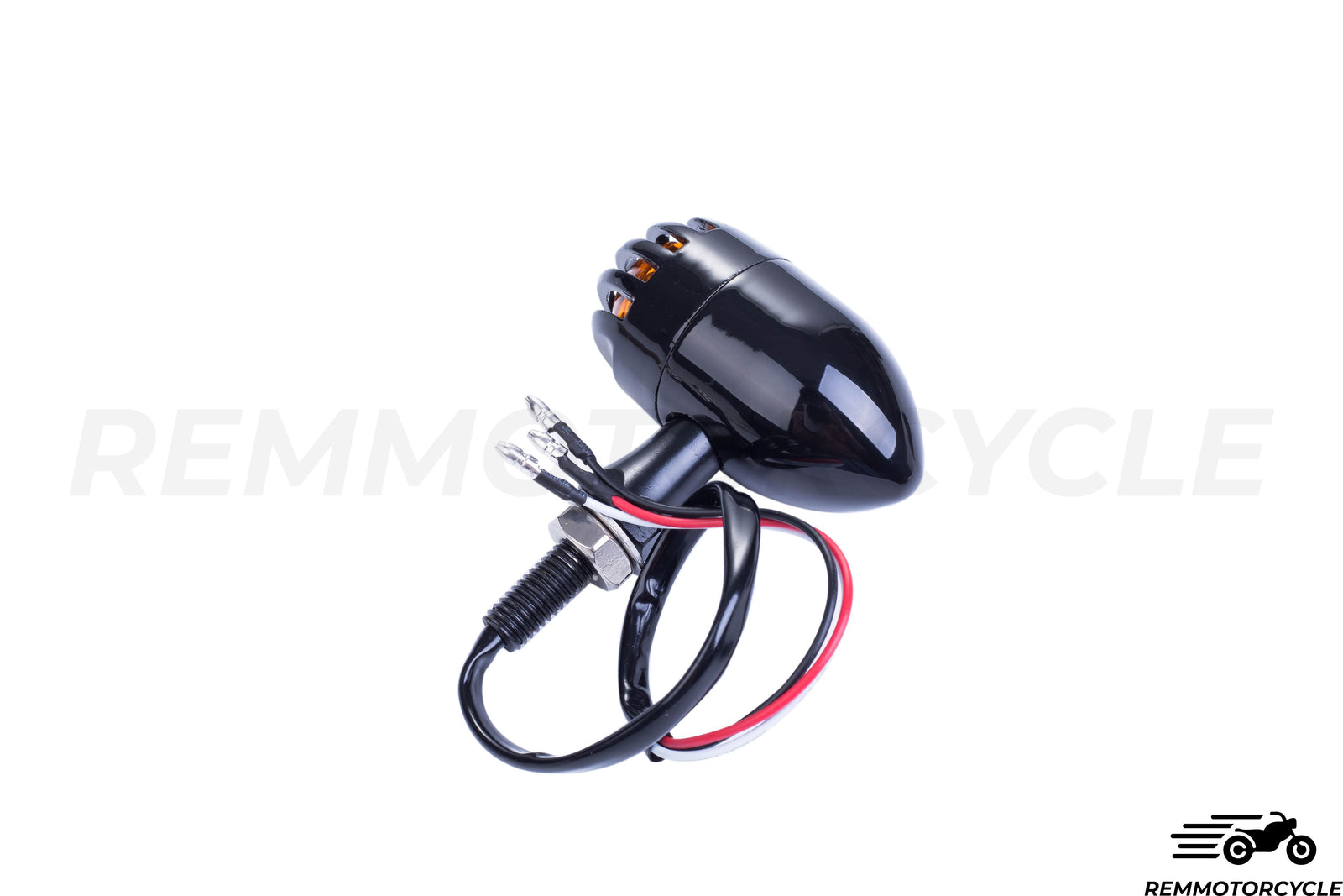 Pair of Metal Turn Signal Lights Black Grid