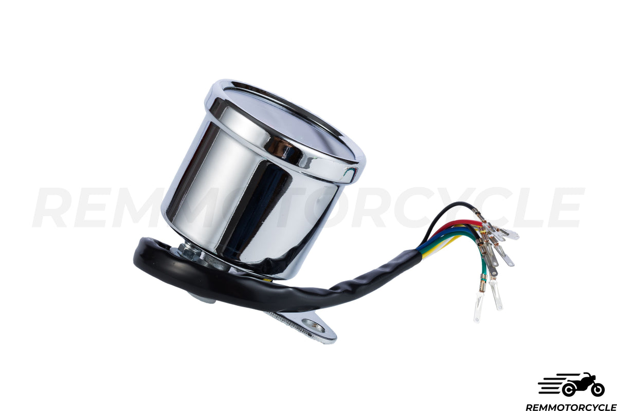Universal Motorcycle Speedometer Km/h Black or Chrome 5 Indicators