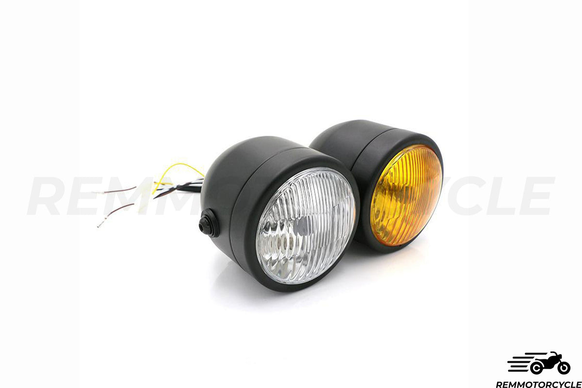 Double headlight optical White / Yellow