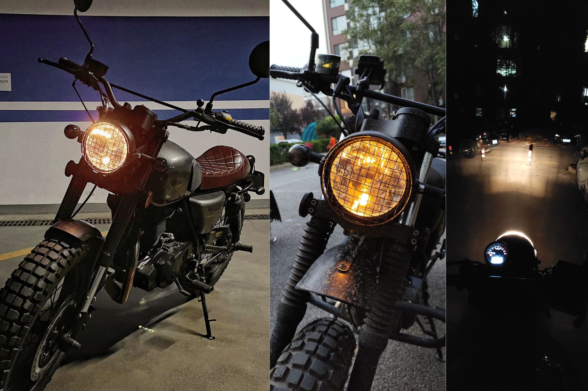 Headlight Vintage White Scrambler