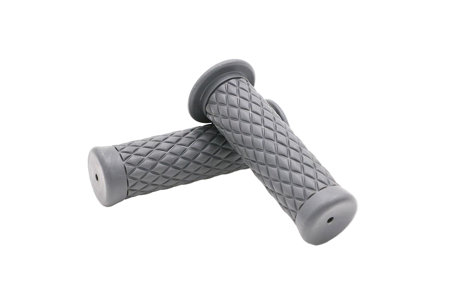 A set of motorcycle handles in various colors, featuring a diamond design, intended for 1-inch handlebars.